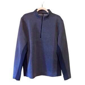 Adidas Blue Ribbed 1/4 Zip Pullover Golf Sweatshirt NWT Size Large